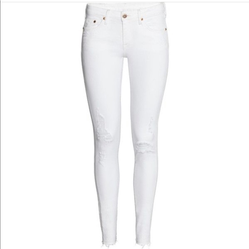 H&M White Distressed Jeans 27/30